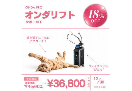 <a href="https://www.rainbowclinic.jp/2026/09/30/%f0%9f%92%9c2026%e5%b9%b410%e6%9c%88%e3%80%9c12%e6%9c%88%e7%a7%8b%e3%82%ad%e3%83%a3%e3%83%b3%e3%83%9a%e3%83%bc%e3%83%b3%f0%9f%8d%81%f0%9f%8e%83%f0%9f%8c%b0/#a03">【平日限定】オンダリフト(頬＋顎下)¥36,800(税込)</a>